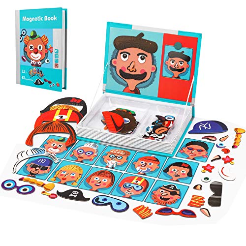 Colmanda Juguete de Montessori, Juguete Educativo Puzzles para Niños, Tablero Educativo Pizarra Juguete Puzzles para Niños 3 4 5 Años (A)