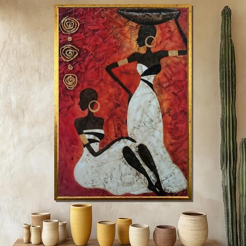 Tableau sur toile ethnique d'art mural haut de gamme avec cadre intérieur