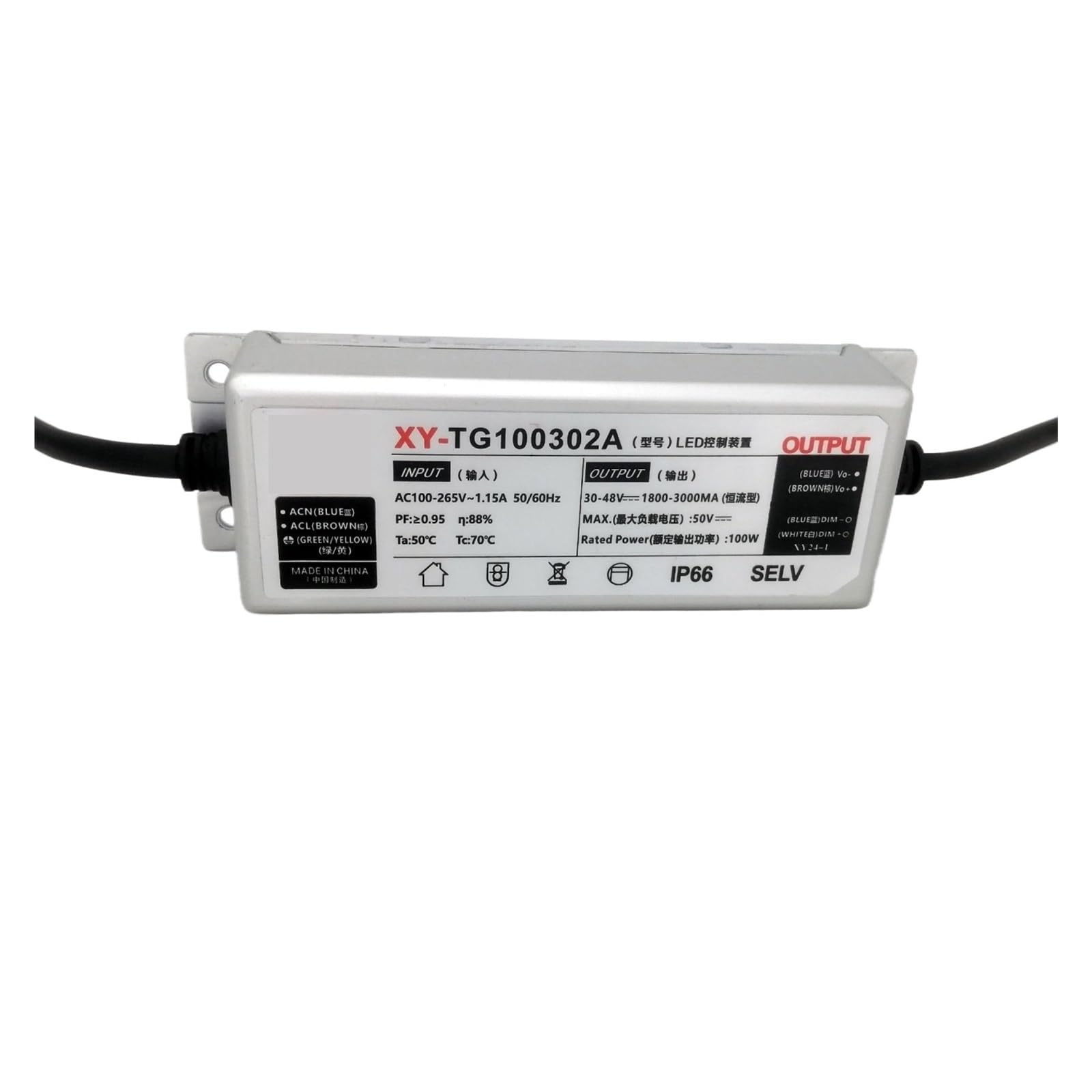 JVDDI LED Driver 100W Dimmable, No Flicker, Street Light Tunnel, Waterproof Power Supply, Outdoor, Constant Current IP67 LED Driver