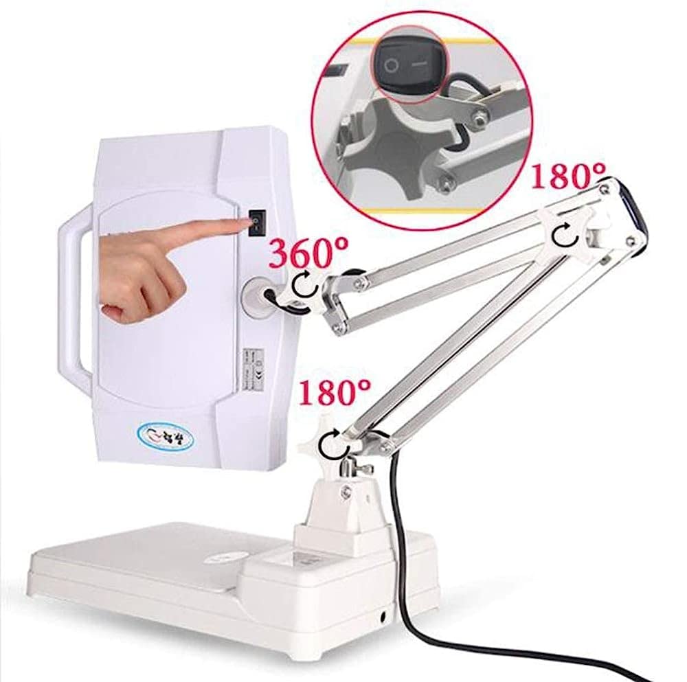 Lupas, LED 3X/5X/8X/10X, Lupa con Soporte de lámpara LED, Escritorio de Mesa Ajustable en Altura con Lupa iluminada para Lectura, Manualidades, Pasatiempos, Trabajo Vision