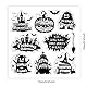 GLOBLELAND Deutsch Halloween Text Transparente Silikonstempel Halloween Kürbis Klare Stamps Ecke Silikonstempel Für Kartengestaltung DIY Prägung Journaling