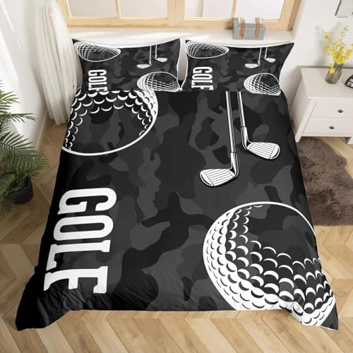 Funda Nordica Cama 90 Golf Juego de Ropa de Cama de Suave Microfibra (Niñas Niños), Transpirable Fundas Nordicas 150x220 cm + 2 Fundas de Almohada 50x80 cm