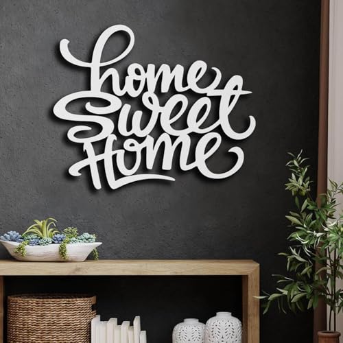 Panneau métal Home Sweet doré : décoration murale chic et moderne