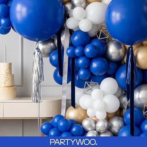 PartyWoo Royal Blue Balloons 127pcs Different Sizes Pack of 36 18 12 10 5 Inch Dark Blue Balloon Arch Kit for Baby Shower Gender Reveal Graduation Under The Sea Birthday Party Decorations Blue-Y59 by PartyWoo - Image 8
