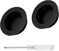 Vista 9 de Biaungdo 2 tiradores de puerta ocultos redondos ocultos, tiradores empotrados para puerta de acero inoxidable, puertas corredizas de granero