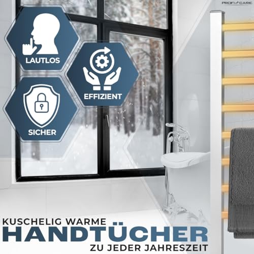 Miniatura 4 de Proficare Calentador De Toallas Eléctrico Toallero Y Secador De Baño Ip22 Incl. Material De Montaje Y Soportes Toallero Sin Taladros Radiadores Silenciosos 1,5m Cable Pc Ehw 3115
