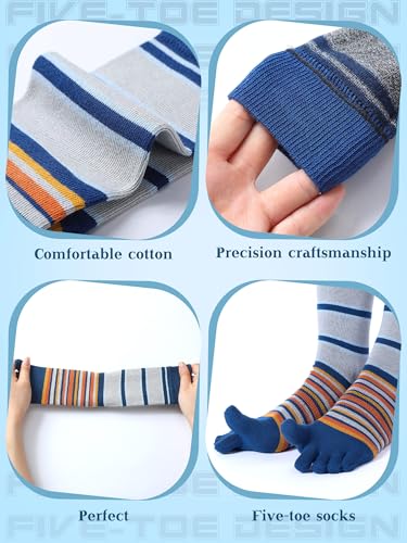 Image of Fourluoo 3 /6 Pairs Women Toe Socks Cotton Breathable Ankle Five Toe Socks for Men Women Athletic Running
