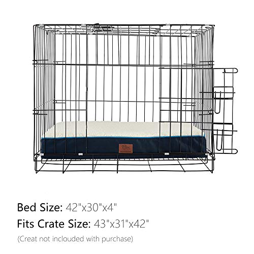 Sunstyle Home Orthopedic Foam Dog Bed For Large & X-Large Dogs Up To 100Lbs With Waterproof Removable Cover, Mattress Pet Mat Bed For Dogs & Cats - Orthopedic Egg Crate Foam Platform, Dark Blue #TOP2