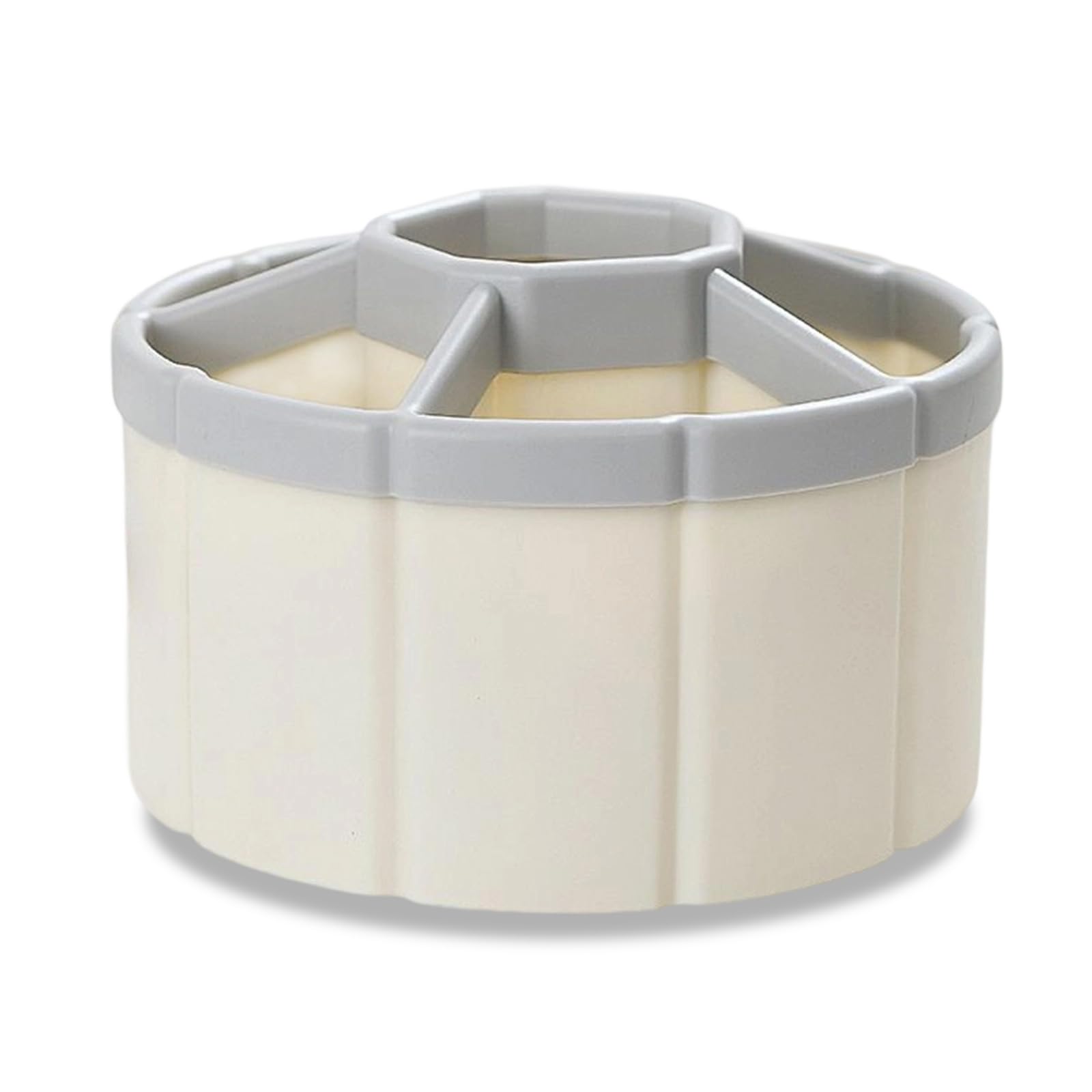 Nucelit 360 Degree Rotating Pen Cup with 6 Segments Desk Pencil Organiser Art Supply Container Crayon Marker Storage Box Space Saving Rotating Pen Stand
