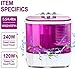KUPPET Washing Machine, 10lbs Mini Washer for Compact Laundry, Wash&Spin Twin Tub Durable Design Suit for Apartments, Dorms, RV Camping, Purple
