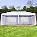 Outsunny Easy Pop Up Canopy Party Tent, 10 x 20-Feet, White with 4 Removable Sidewalls