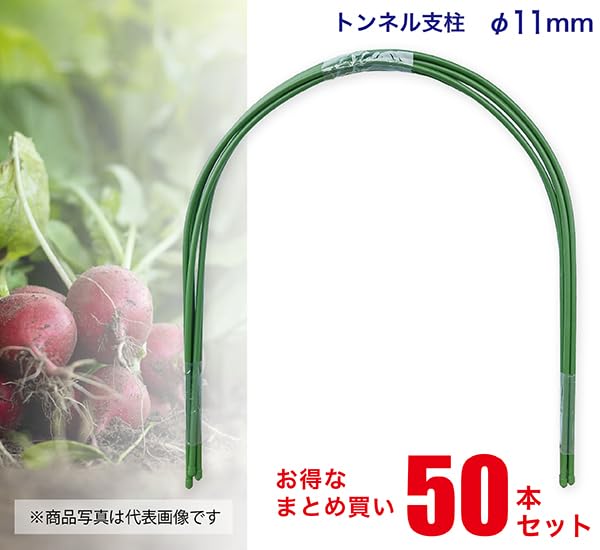 Amazon | トンネル支柱 園芸支柱 径11mm×長さ180cm 50本セット アーチ 