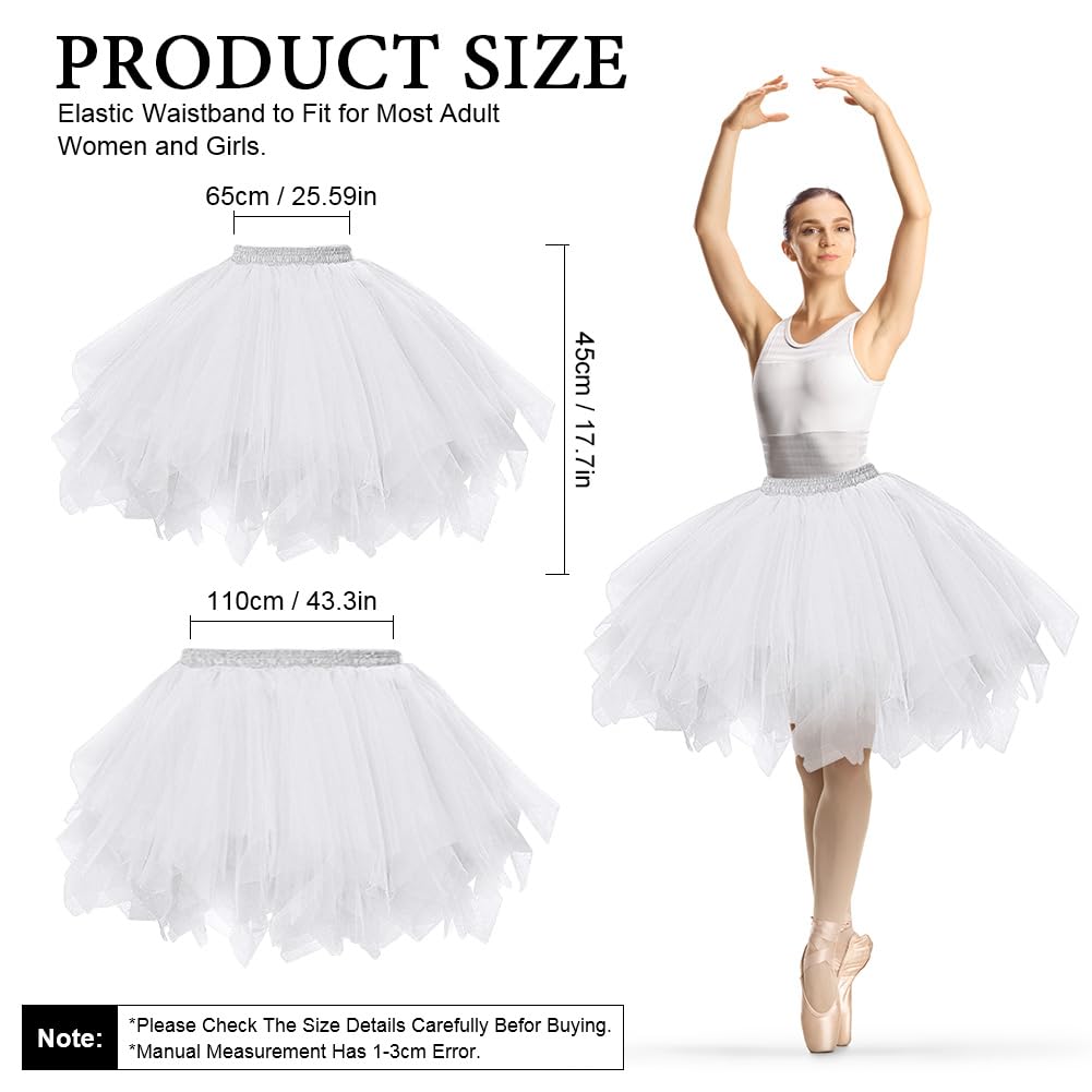 AUYAO Gonne da Donna Tutu, Dress Ballet Petticoat in Tulle a 3 Strati, Costume da Festa di Carnevale di Halloween Tutu per Adulti per Feste di Travestimento Balletto, 80s Sottogonna Tutu
