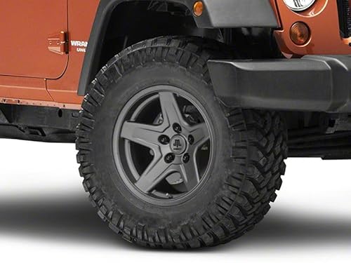 Mammoth Boulder Wheel in Charcoal 17x9 Aggressive Styling Rim Fits Jeep Wrangler JK 2007-2018