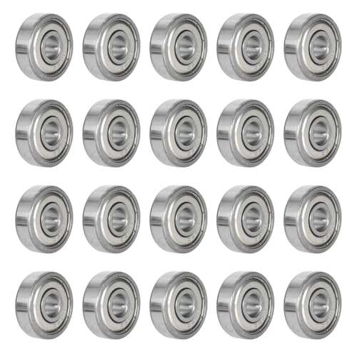 20PCS 625zz Rodamiento de Bolas, Doble Junta de Goma y Acero Cromado, Acero de Ranura Profunda Rodamientos de Bolas de Sellado de Doble Blindaje de Alta Velocidad Rodamientos(625zz5*16 * 5mm)