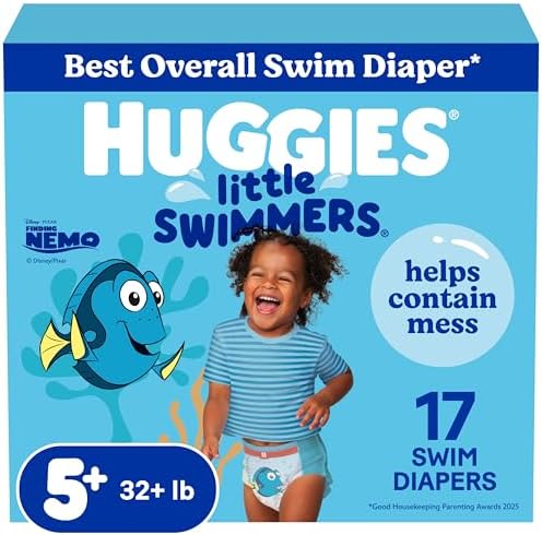 Huggies Little Swimmers Disposable Swim Diapers, Size 5-6 (32+ lb...