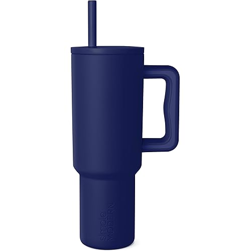 Simple Modern 40 oz Tumbler with Handle and Straw Lid | Leak-Proof Insulated Stainless Steel Water Bottle Travel Mug Cupholder Use | Gifts for Women Men Him Her | Trek Signature | Into The Night