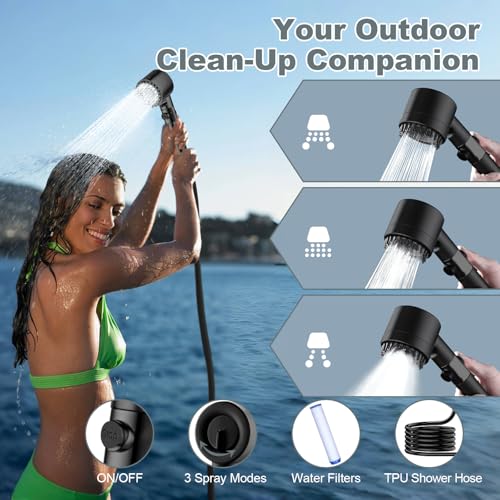 Image of Portable Shower for Camping, 5 Gal /20 L Solar Heating Camping Shower Bag with Shower Pump, Portable Shower Head, Essential for Camping,Festivals, Overlanding, Beach Trips