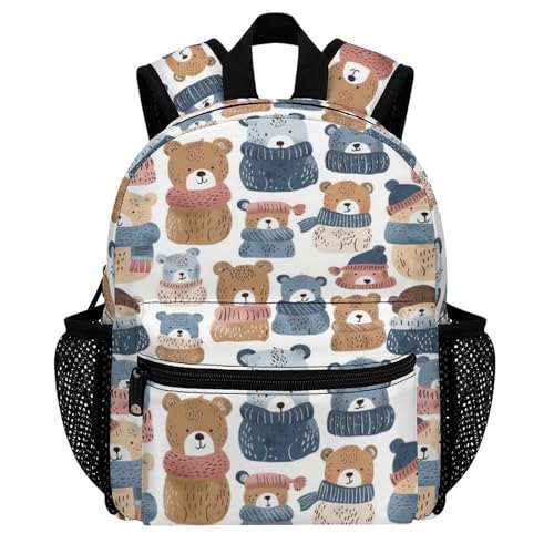 Kid's Mini Backpack 12 Inch Cute Bear Backpack Schoolbag Preschool Kindergarten Children Bag Nursery Travel Bag for Toddler Boys Girls Age 3-7