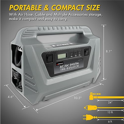 Wagan EL7316 Digital Display Dual Ac Dc 120V 12V Air Compressor Tire Inflator Portable Air Compressor thumb #3