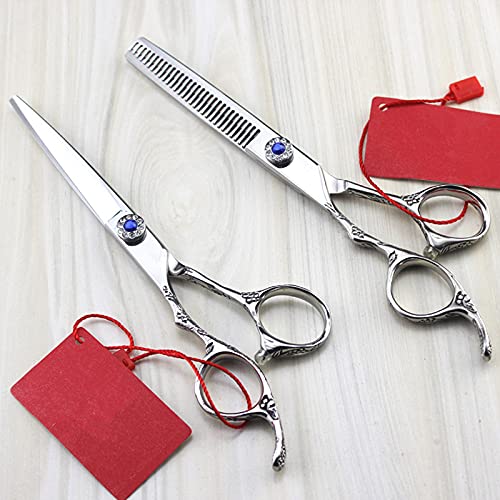 Forbici da Taglio per Capelli, 6 Pollici Professionali Giappone per Mancini Silver Rose Forbici per Capelli Taglio di Capelli Forbici per sfoltire Barbiere Forbici da Tag，