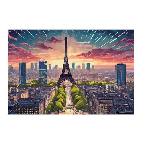 GAEKKO Paris Cybercity poster d'art mural 50 x 50 cm impression haute definition
