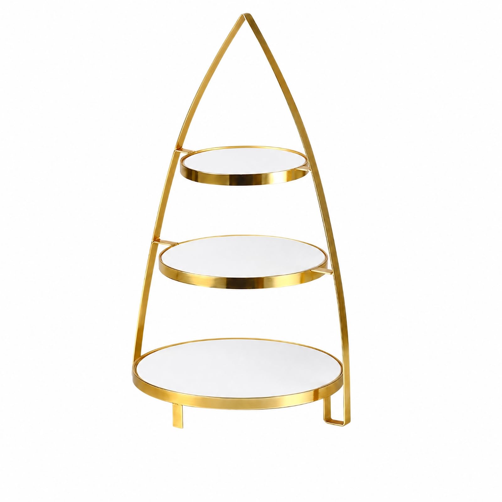 Présentoir à Desser à Étages Assites en Céramique Polyvalent Présentoir à Gâteaux à Plusieurs Niveaux Élégant pr Traiteur, Triangle 3-Niveaux