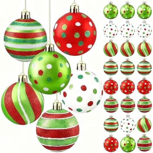 24PCS Christmas Ball Ornaments 2.4