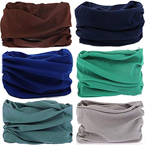 KALILY 12pcs/9pcs/6pcs Headband Bandana - Face Mask Headwear Neck Gaiter Shield Scarf olid Color