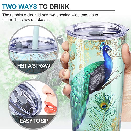 NymphFable 20oz Pavo real Taza Termo Cafe Para Llevar Taza Termica Acero Inoxidable Taza Personalizada - Imagen 5