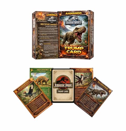 Image of Aamango Jurassic World Trump Cards - Dinosaur Educational Card Game for Children & Families | Collectible Prehistoric Creatures | Strategy & Learning Game