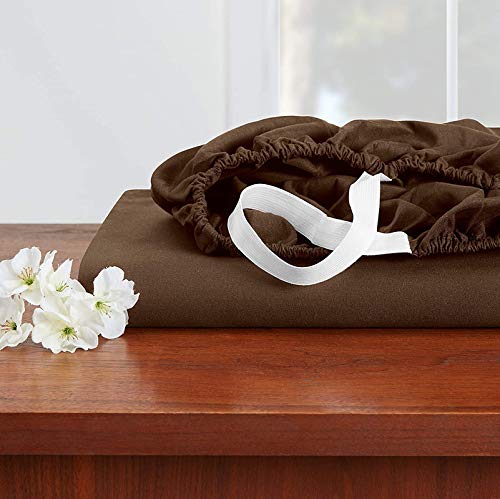 Image of YRM Bedding's Choco-Brown 600-TC Oraganic Cotton 4 Pcs King Size Bedsheet Fitted (72 inchx78 inch), Flat (102 inchx108 inch) and Pillow Cover (18 inchx28 inch) Feet for 4 inch and 8 inch Inch Mattress