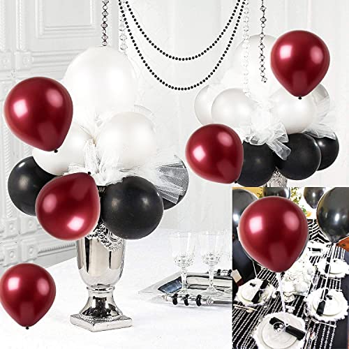 Image of Graduation Decorations Maroon Black 2026 /Burgundy Black Graduation Party Decorations /30Pcs Burgundy White Balloons /Maroon Party Decor Birthday Wedding (Pack of 3)