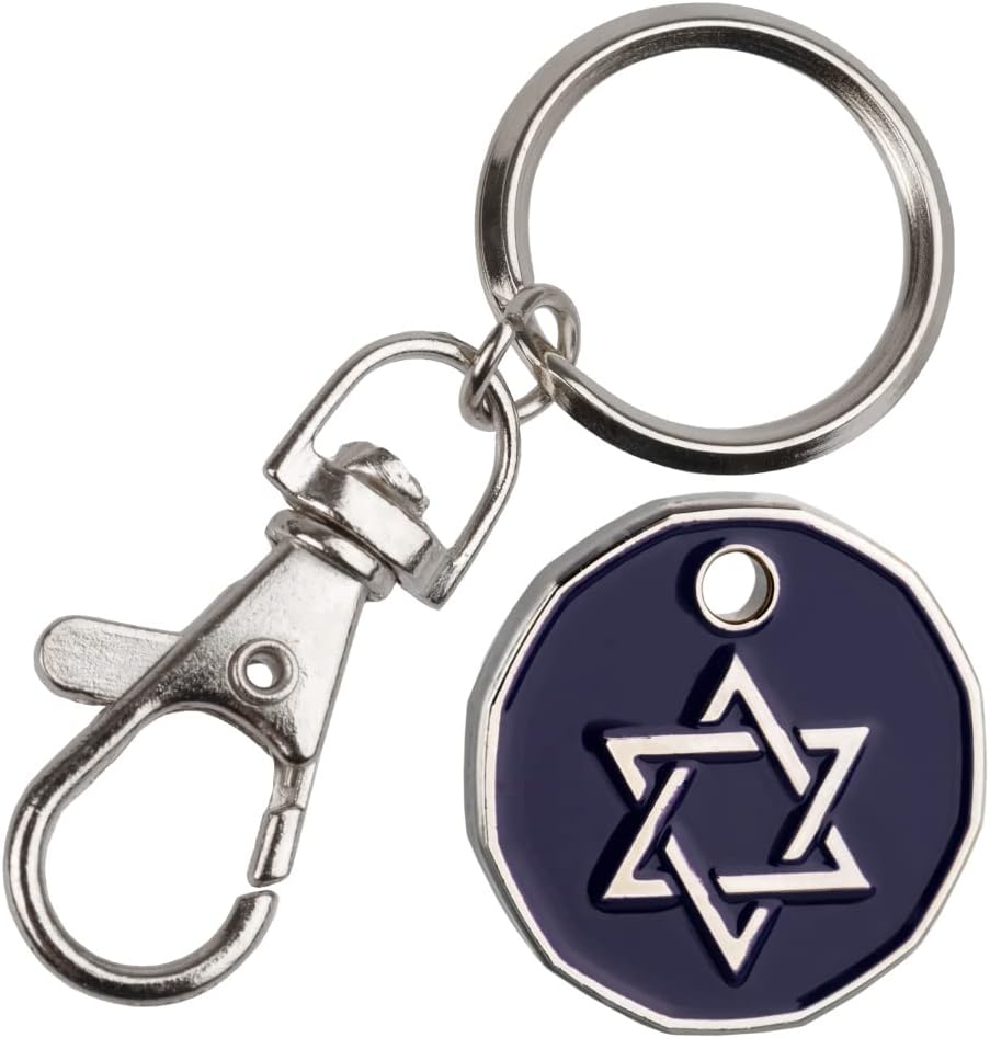 Star of David Jewish symbol Trolley Token Keyring New Shpe 12 sided x 1 unit