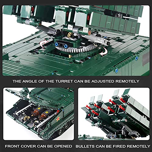FigureArt Technik Panzer Bausteine, 1689 Teile, MK20001, Militär HJ-10 Panzer Modellbausatz, mit 4 Motors und… – Bild 7