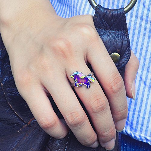 Fairy Tale Cute Unicorn Color Change Mood Ring For Girls Size Adjustable4