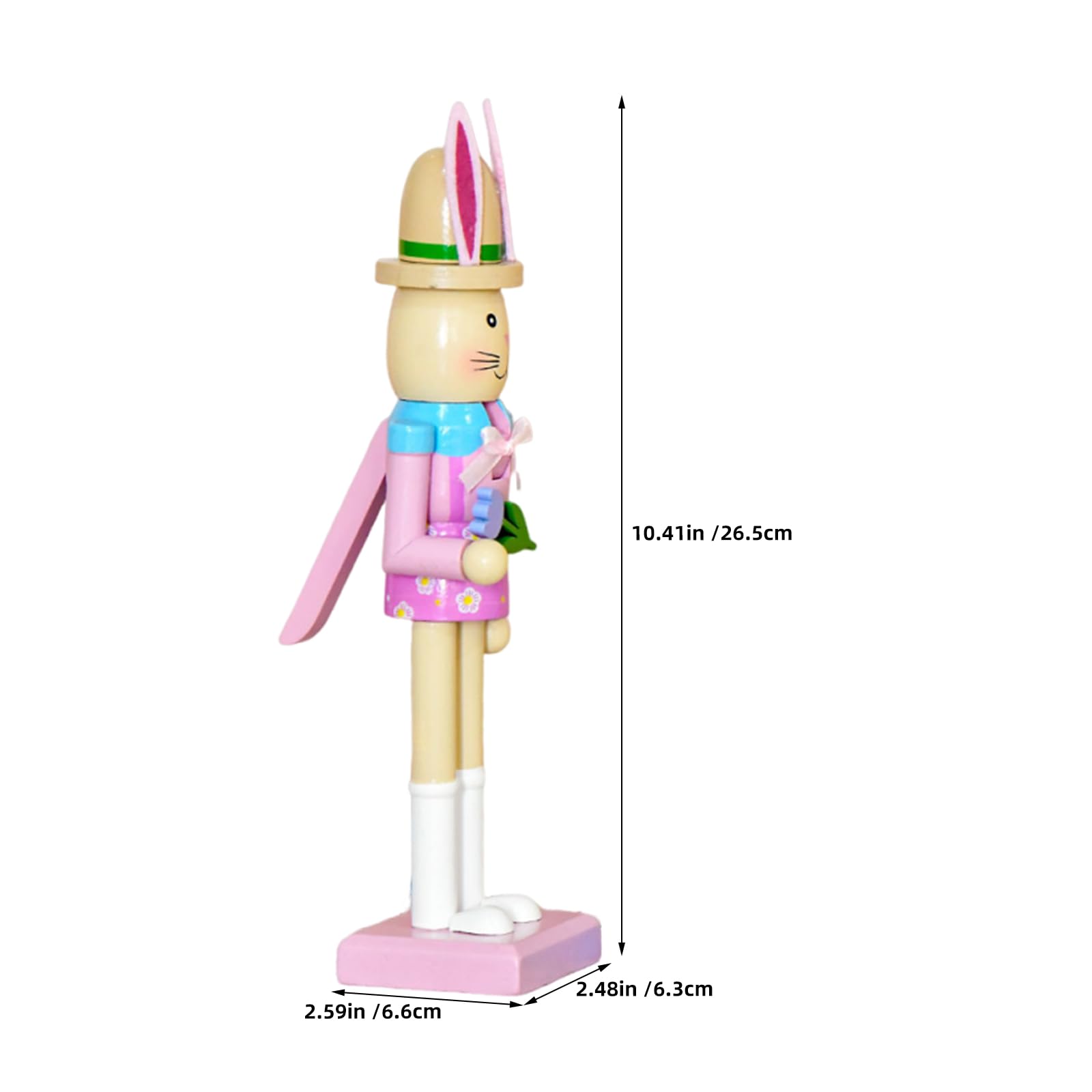 Healeved Set 2 Pezzi Centrotavola Pasquale in Legno Statuine Schiaccianoci a Forma di Coniglietto, Decorazioni da Tavolo Primaverili per Feste di Pasqua e Arredamento Casa