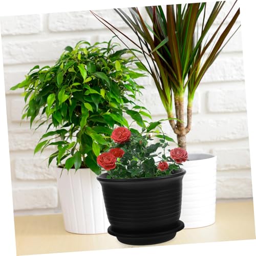 Petits pots de fleurs résine gris foncé jardinières intérieures - 6