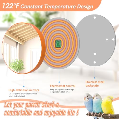 Image of Bird Cage Heater for Parakeets, Indoor Heated Pad 18W Birds Heater with Thermostatically Controlled, Bird Warmer for Parakeets, Parrots, Exotic Pet Birds