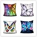 Set di 4 Natale Cuscini Divano 65x65 cm Imbottitura Non Incluso Farfalla colorata Quadrati Moderno Biancheria Decorativa Cuscini Divano ufficio Copricuscini Impermeabili Esterni 26x26 inch