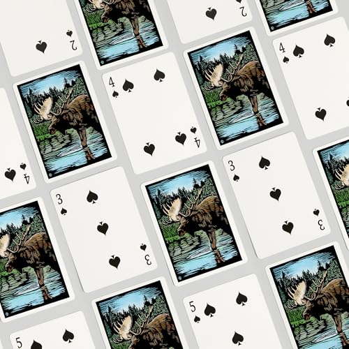 Baraja de Naipes Lantern Press Moose Poker 52 Cartas miniatura 4