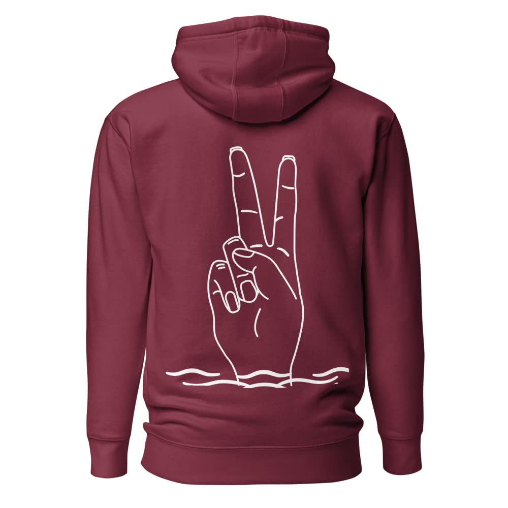 Pull à capuche bordeaux unisexe en coton XL confortable