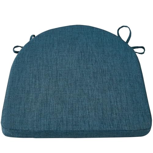 Cojines azules para sillas de comedor cómodas almohadillas lavables con lazos 2