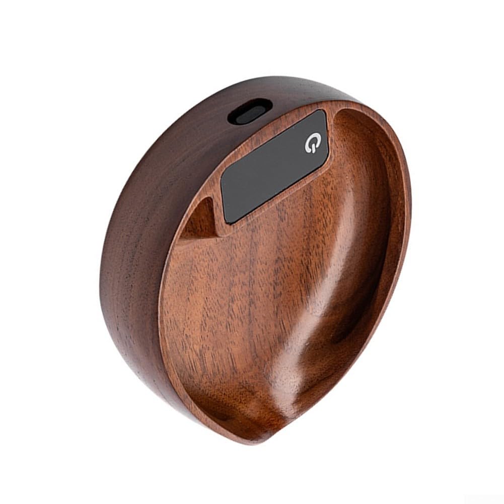 Balance à expresso numérique avec finition en noyer, précision 0,1 g, minuterie USB C rechargeable pour café goutte à goutte, cuisine, cuisine, pâtisserie, 11,6 x 10,2 cm