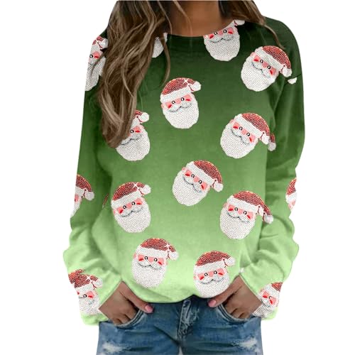 Sweatshirt col rond femme vert armée idéal pour entraînement quotidien à la maison