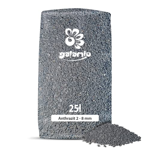 Lavamulch Anthrazit Schwarz Eifel Vulkan Gestein Beet Abdeckung Garten Mulch Pflanz Granulat Substrat Dekor Fein 2-8mm 25kg Sack