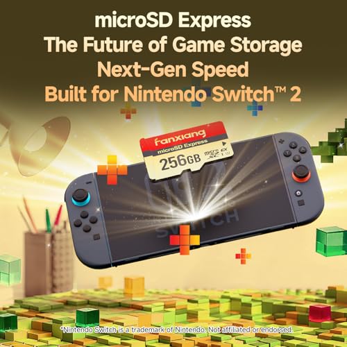 Image of fanxiang KM800 256GB microSD Express Card for Nintendo Switch 2, Up to 900MB /s Read Speed, UHS-I, U3, High-Performance Gaming Memory Card