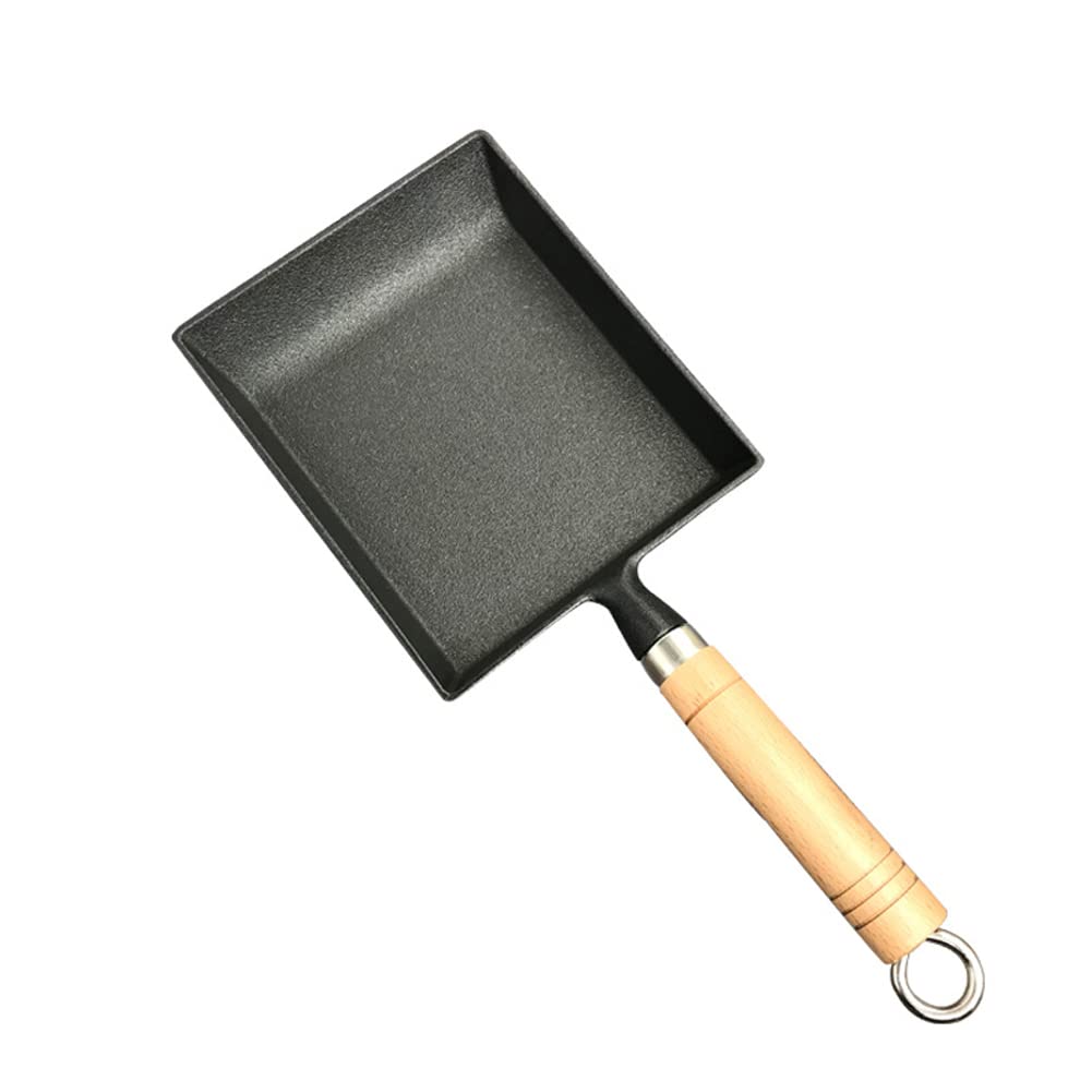 CANDeal Sartén de tortilla antiadherente japonesa, no espesar plancha de revestimiento Sartén cuadrada portátil Huevo escalfado Cocina pequeña