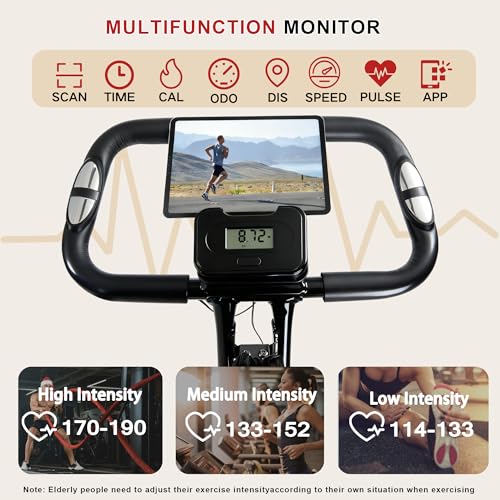 Image of BARWING Stationary Exercise Bike for Home Workout, 5 IN 1 Foldable Indoor Cycling Bike for Seniors, 350LB Capacity, 16-Level Magnetic Resistance, Seat Backrest Adjustments