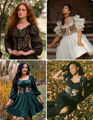 Image of Scarlet Darkness Women's Underbust Corset Top Renaissance Medieval Lace-up Boned Fairycore Pirate Corsets Coffee Floral Size 16
